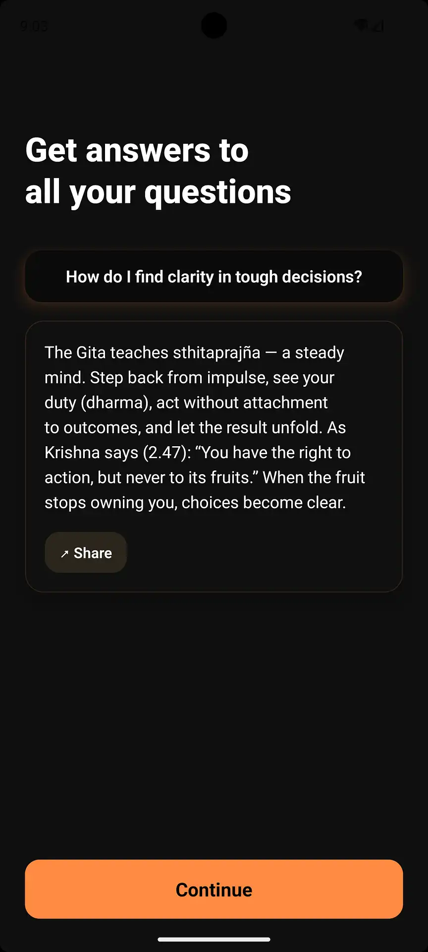 Gita Chat chat interface for Bhagavad Gita questions